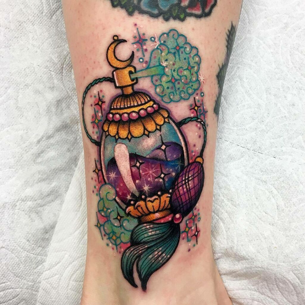 11+ Perfume Tattoo Ideas That Will Blow Your Mind! 10 Perfume Tattoo Ideas