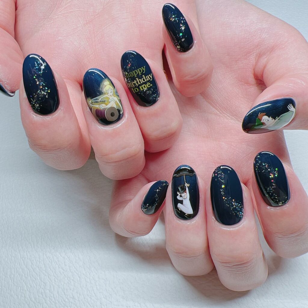 50 Latest Disney Nails Ideas To Try In 2024! 44 Almond Peter Pan's Disney Nails