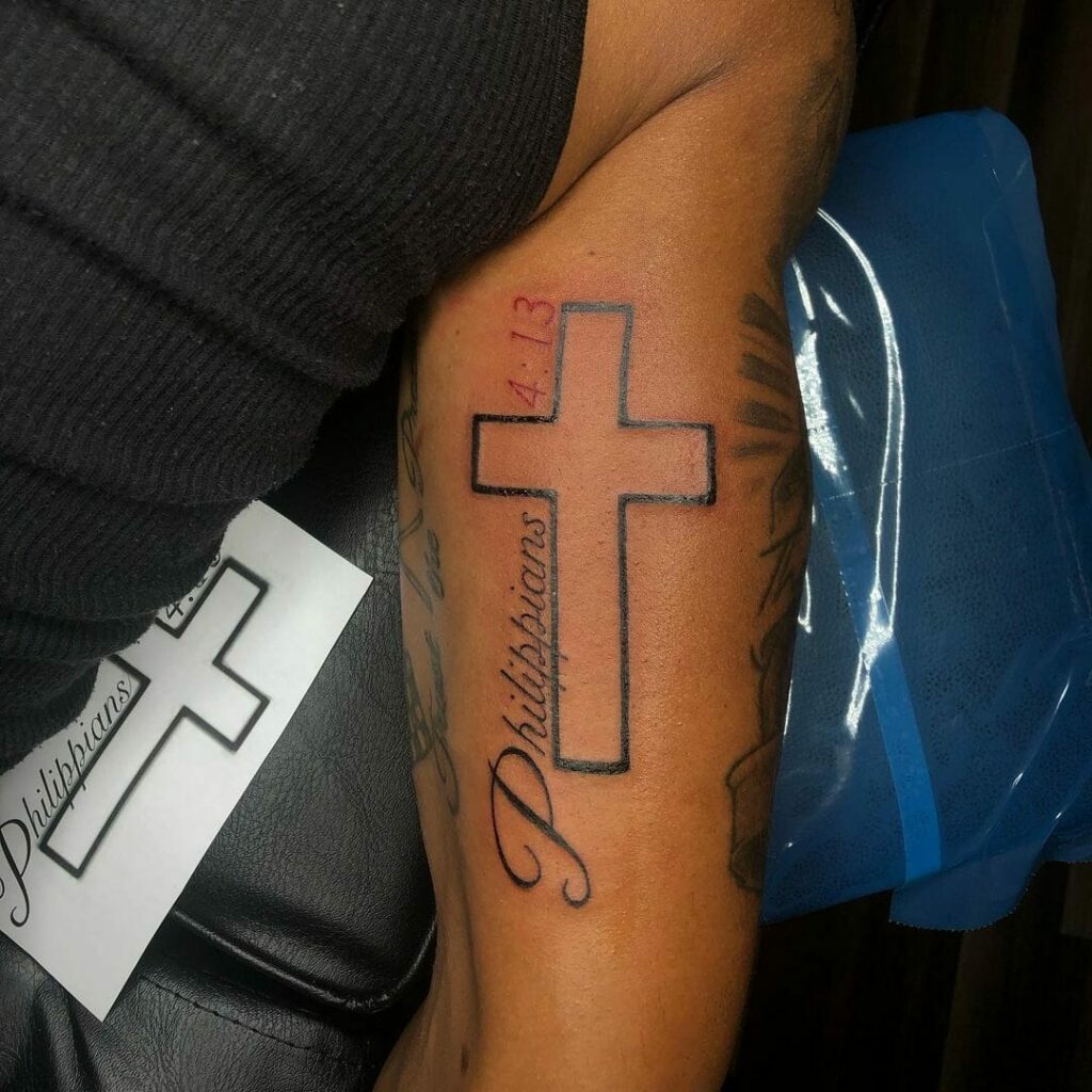 12+ Philippians 4 13 Tattoo Ideas To Inspire You 11 Philippians 4 13 Tattoo With Cross