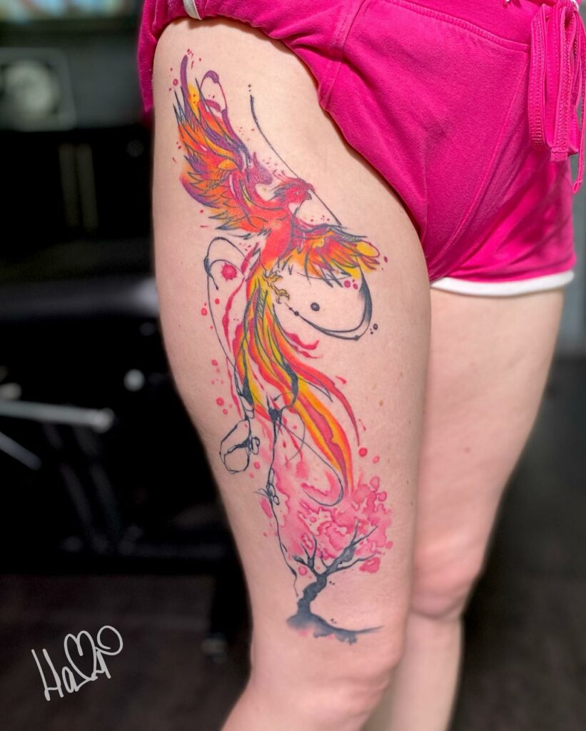22+ Leg Tattoo For Women That Will Blow Your Mind! 11 Phoenix Leg Tattoo