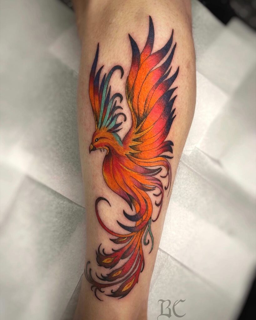 22+ Leg Tattoo For Women That Will Blow Your Mind! 12 Phoenix Leg Tattoos