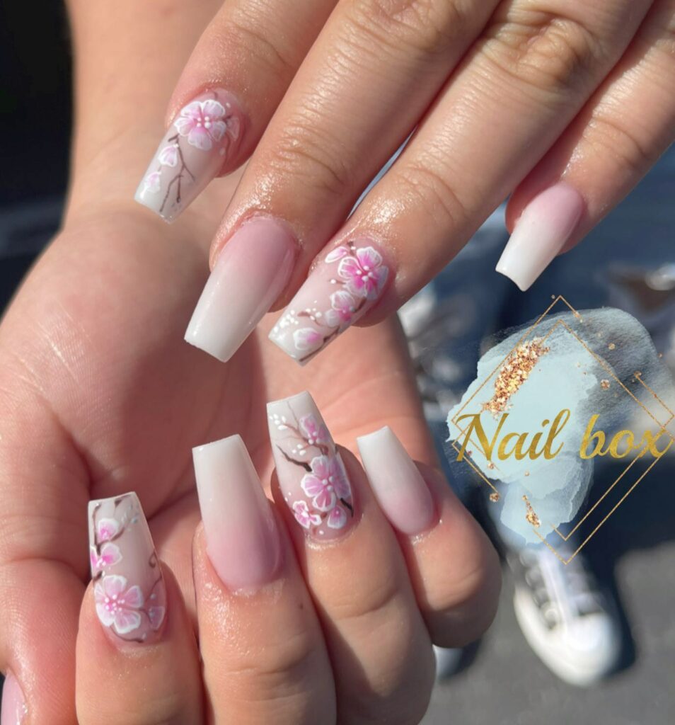 41 Latest Easter Nail Designs To Try This Season! 40 Pink Cherry-Blossoms