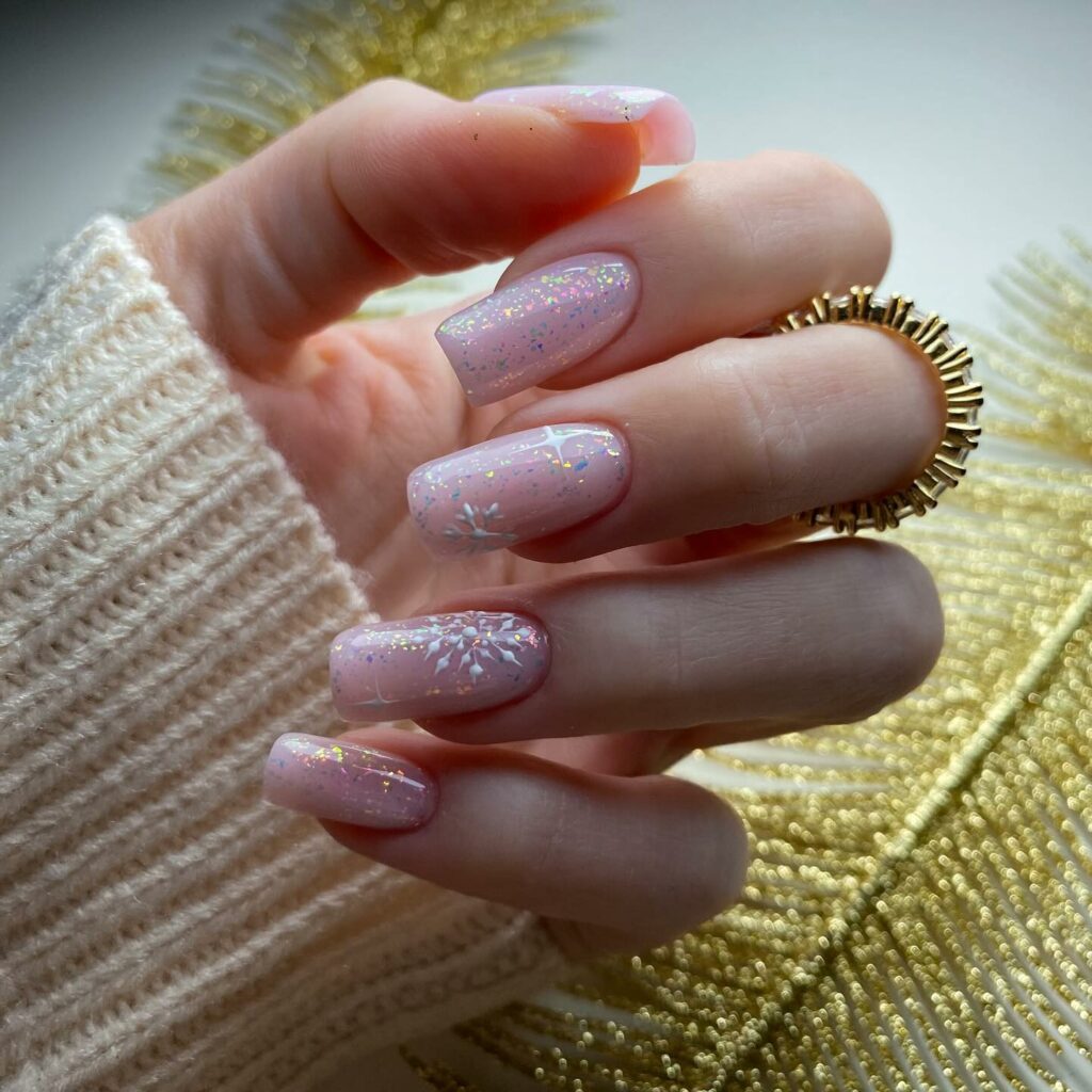 Transition Gracefully with 20 Christmas Ombré Nail Ideas in 2024 26 Blushing Pink Christmas Ombré Nails