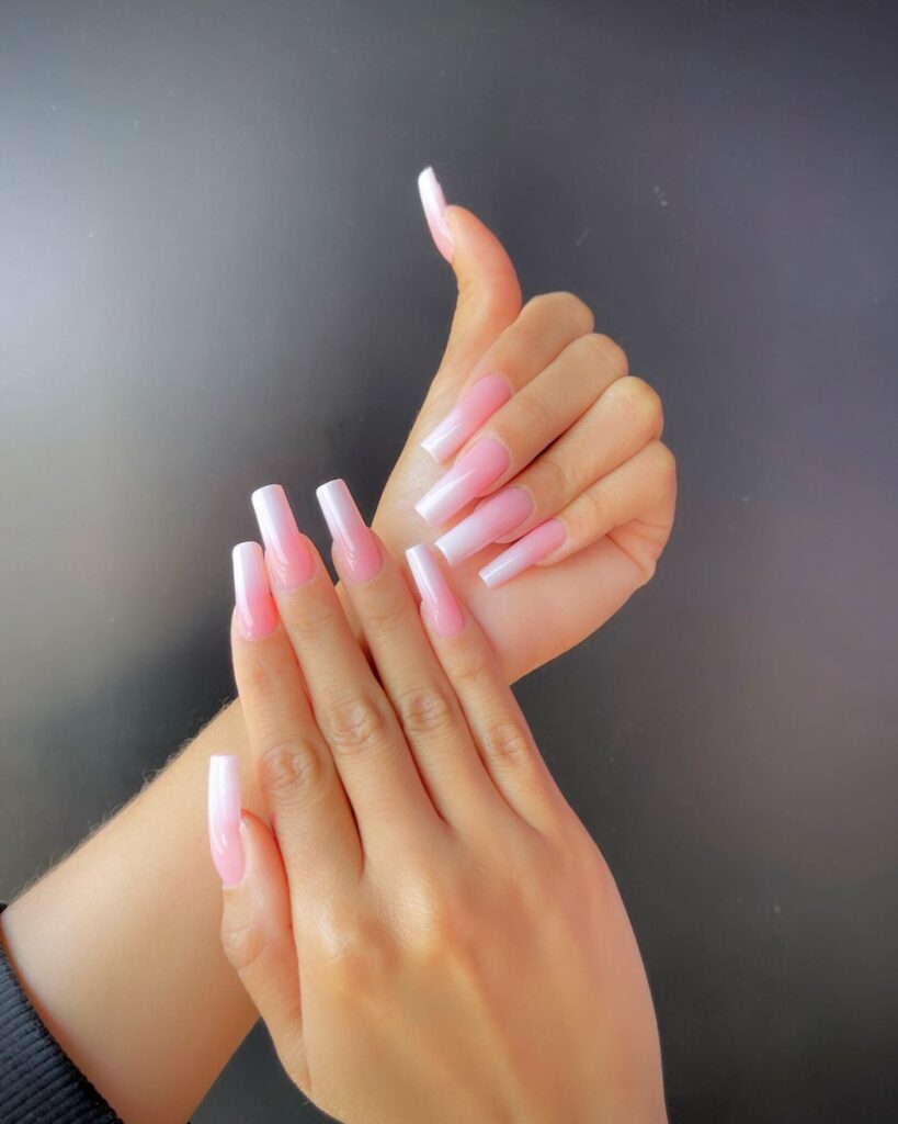 30 Latest Pink And White Nail Ideas To Try In 2024! 44 Pink Coffin-Shaped Nails w White Accents