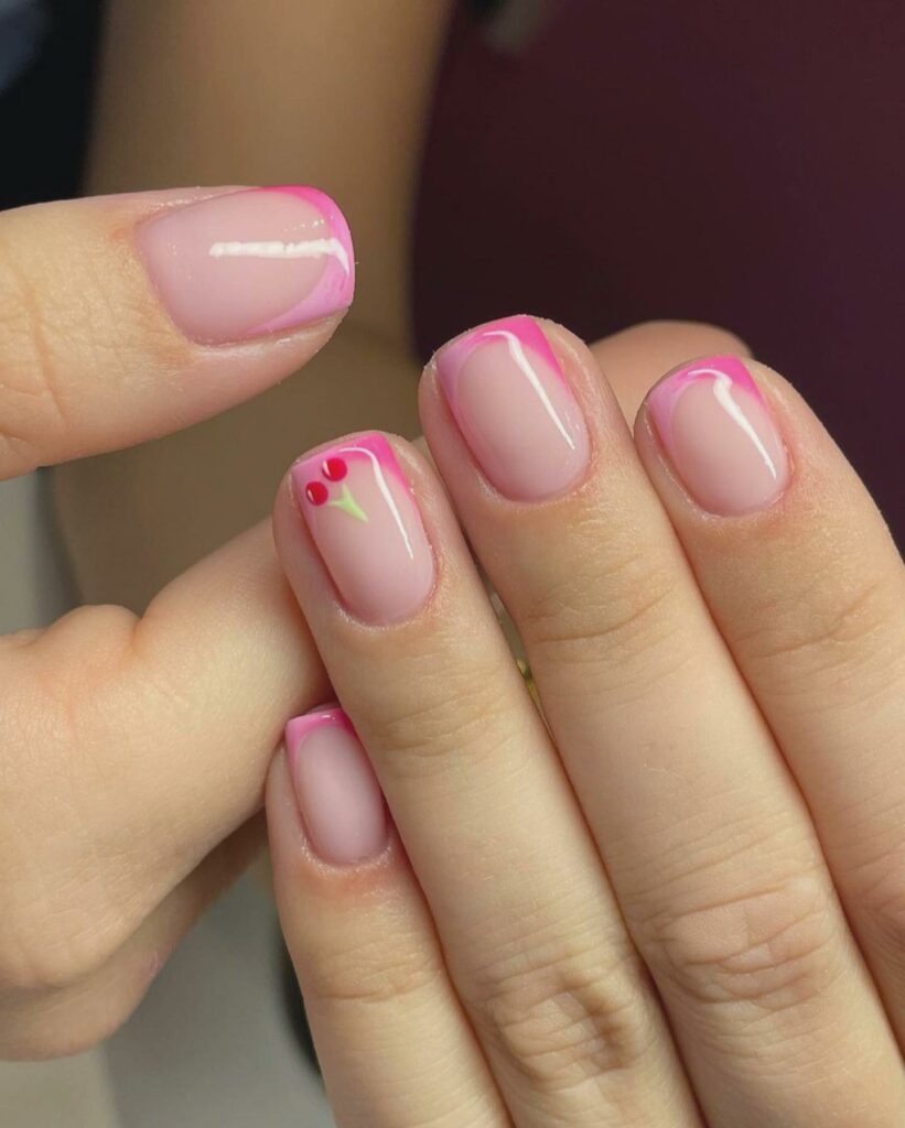 Get Creative with 39 Cute Short Nails Designs for 2024 14 Pink French Tip Nails