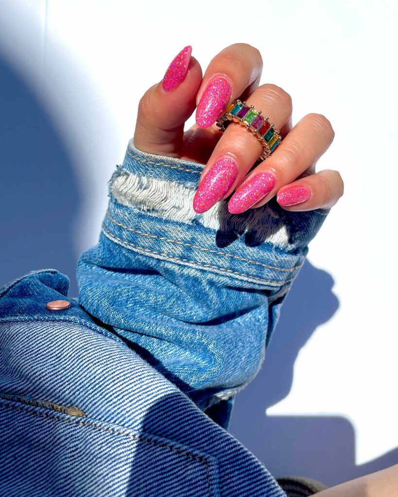 Shine with 30 Light Pink Chrome Nail Designs of 2024 19 Pink Holographic Nails