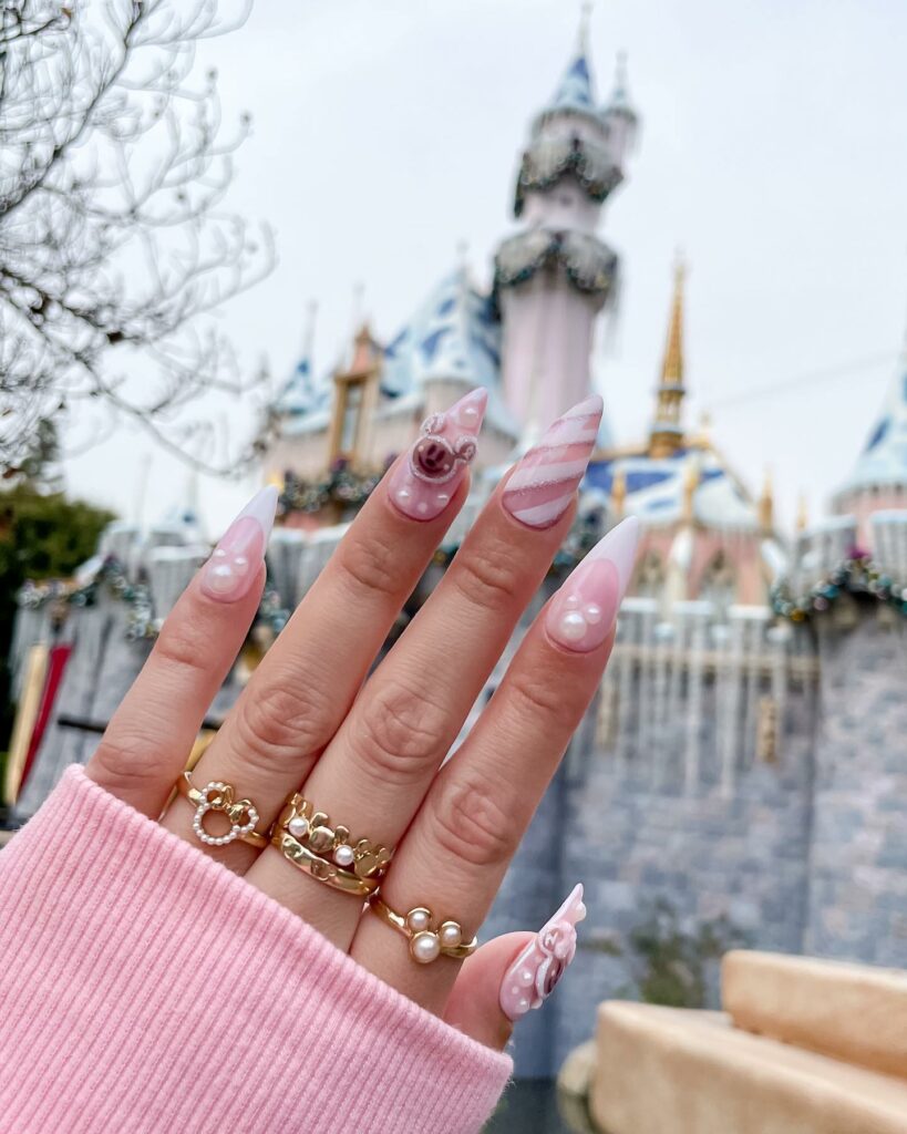 Immerse in Magic with 33 Disney Christmas Nail Ideas in 2024 26 Pink Mickey Mouse Disney Christmas Nails