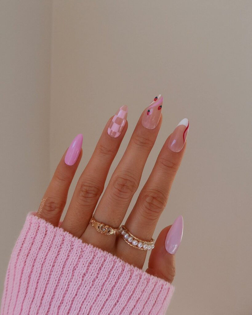30 Latest Pink And Purple Nail Designs To Try In 2024! 26 Pink Nail2