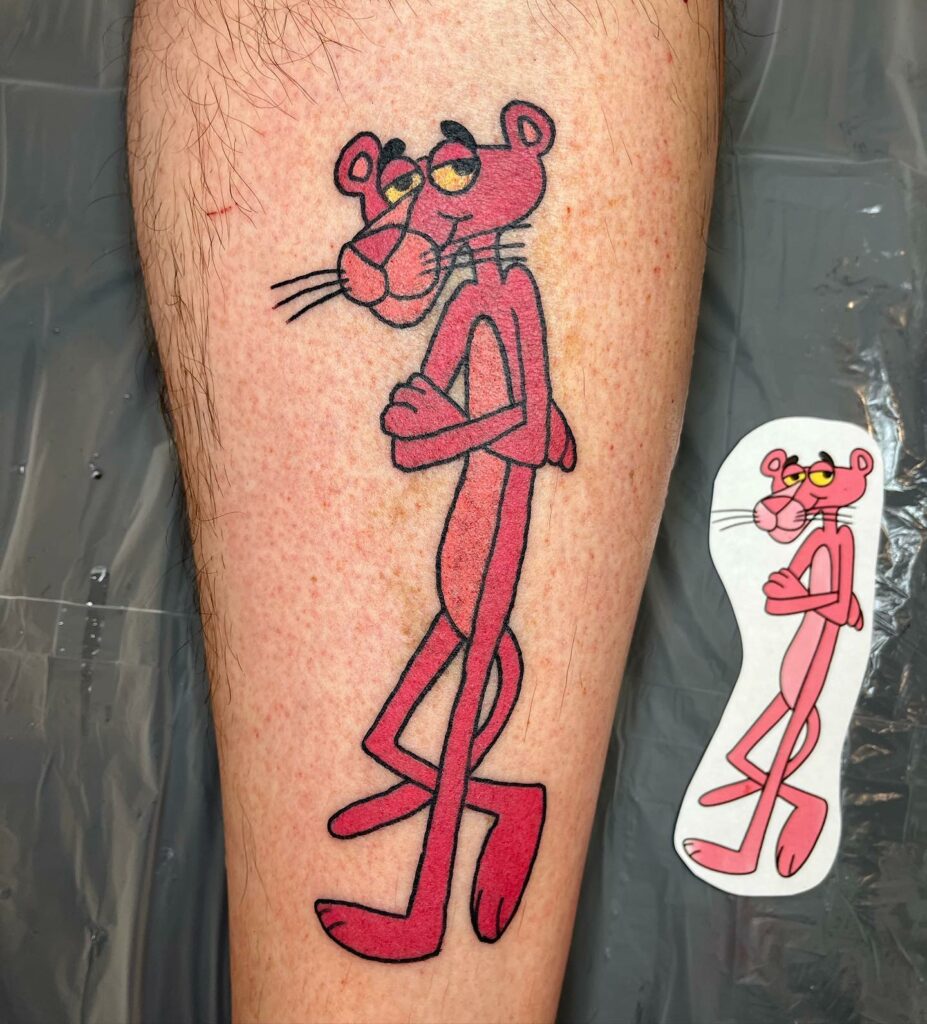 11+ Pink Tattoo Ideas That Will blow Your Mind! 12 Pink Panther Tattoo