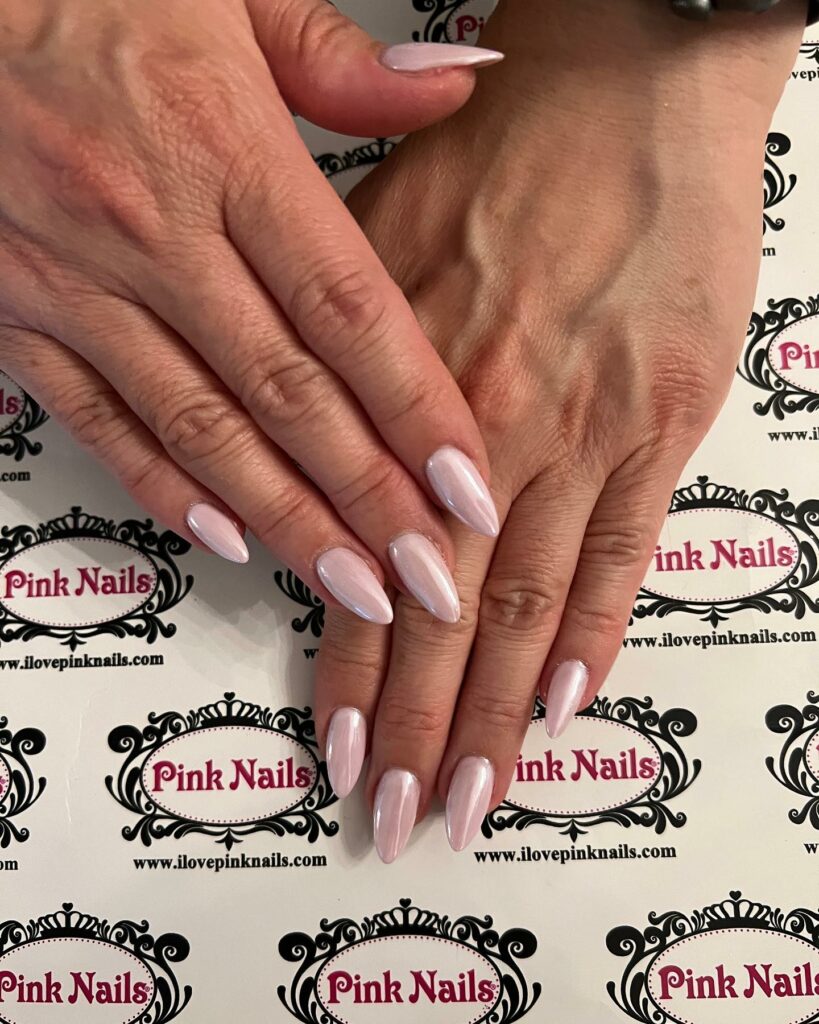 Shine with 30 Light Pink Chrome Nail Designs of 2024 49 Pink Quilted Nails
