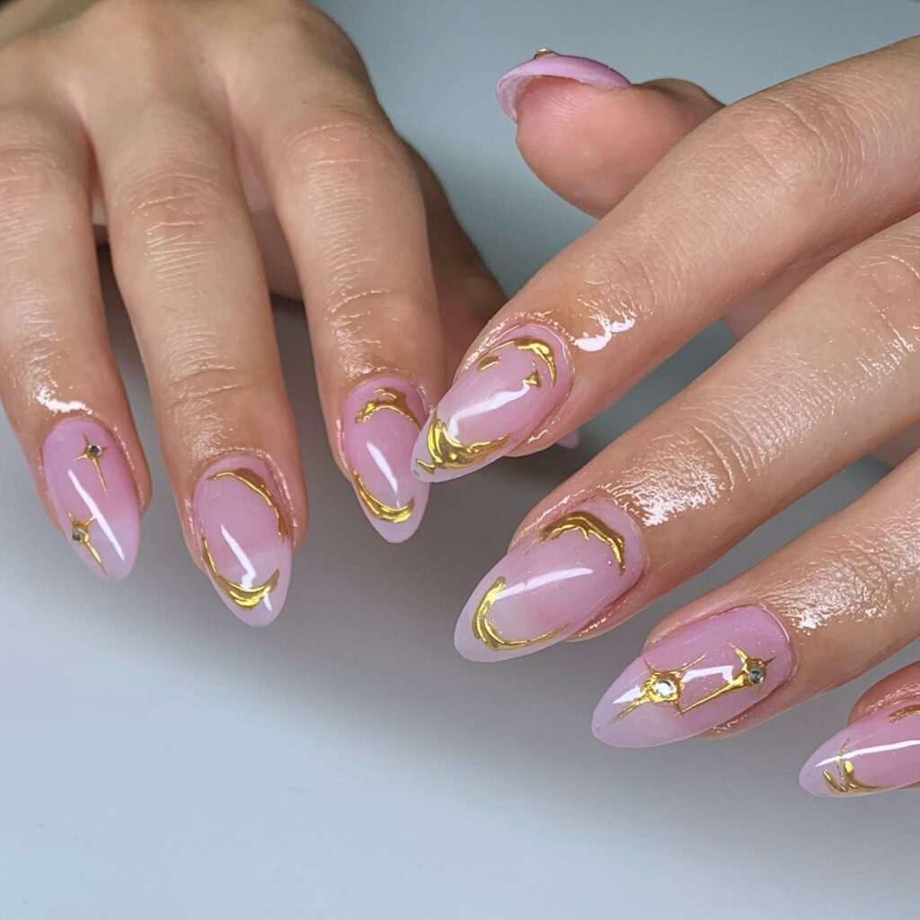 Shine Bright with 50 Rose Gold Nail Designs for 2024 36 Pink Swirls rose gold nails