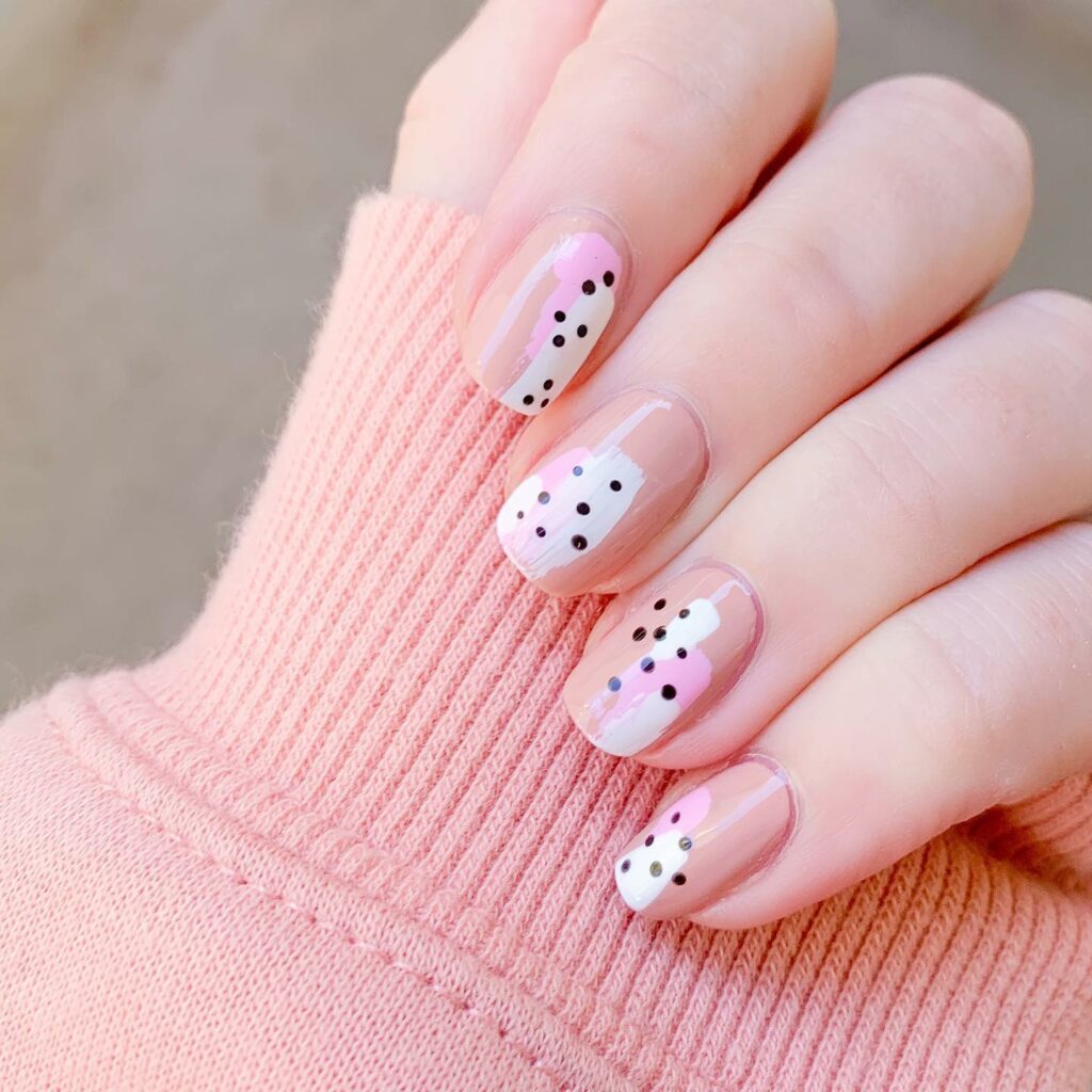 30 Latest Pink And White Nail Ideas To Try In 2024! 35 Pink + White Polka Dots