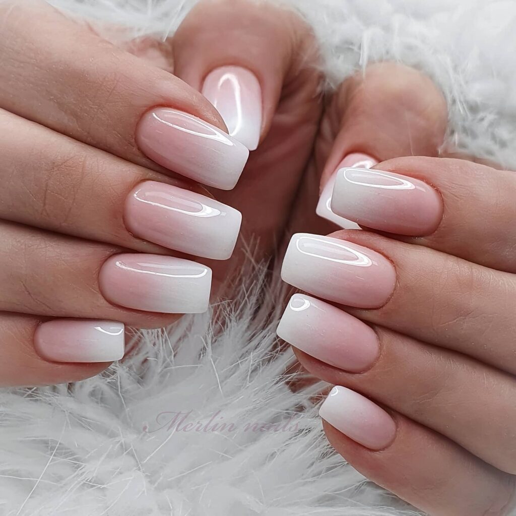 30 Latest Pink And White Nail Ideas To Try In 2024! 11 Pink and White Ombre Nails