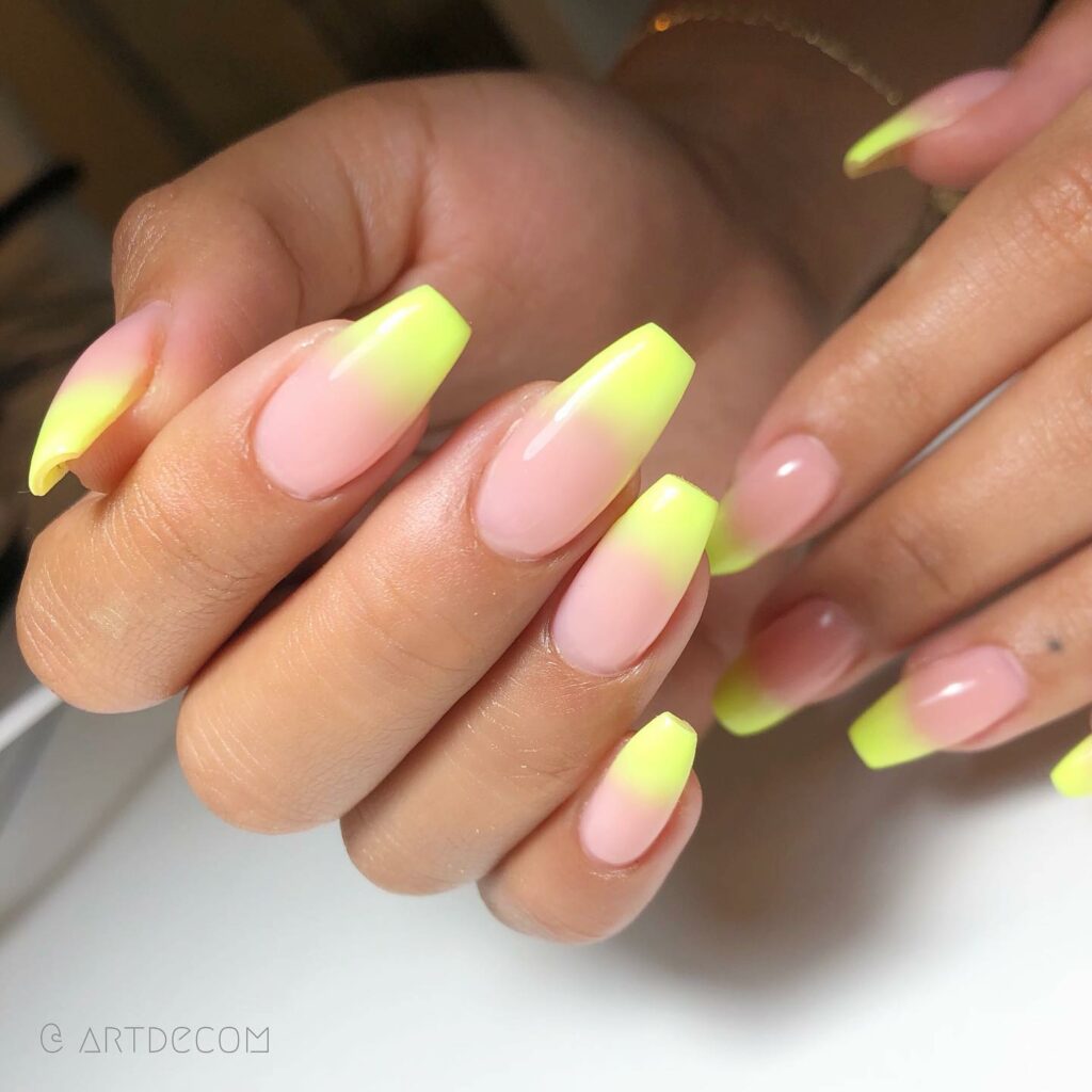 2024's Latest Pink Ombre Nails: 29 Designs to Try 26 Pink and Yellow Ombre Nails