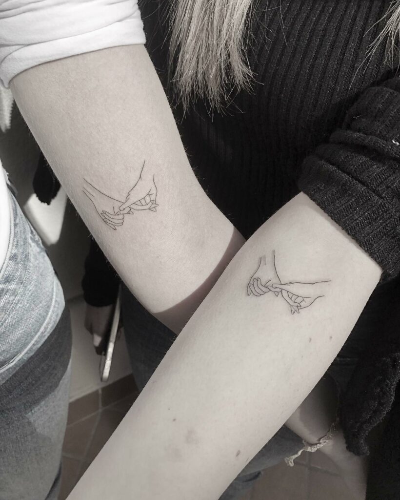 11+ Girly Best Friend Tattoos Ideas That Will Blow Your Mind! 19 Pinky Promise Best Friend Tattoos