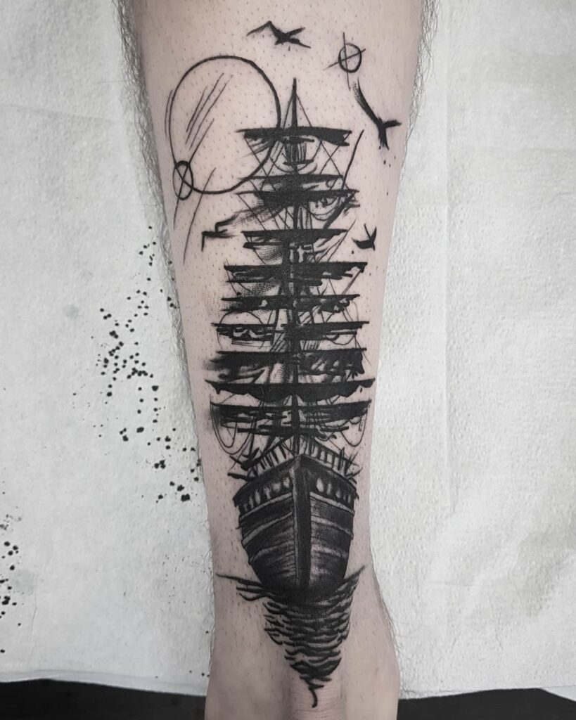 12+ Traditional Pirate Ship Tattoo Ideas To Inspire You! 15 Pirate Ship Traditional Tattoo