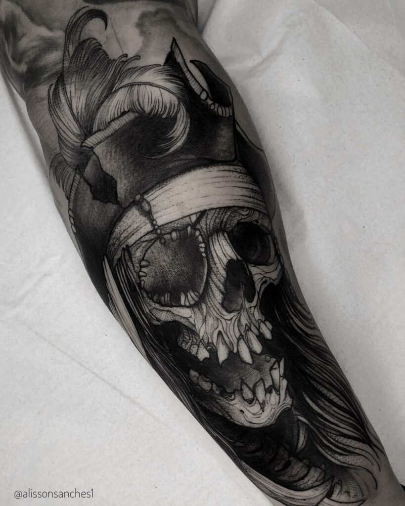 11+ Skeleton Tattoo Sleeve Ideas That Will Blow Your Mind! 19 Pirate Skull Tattoo