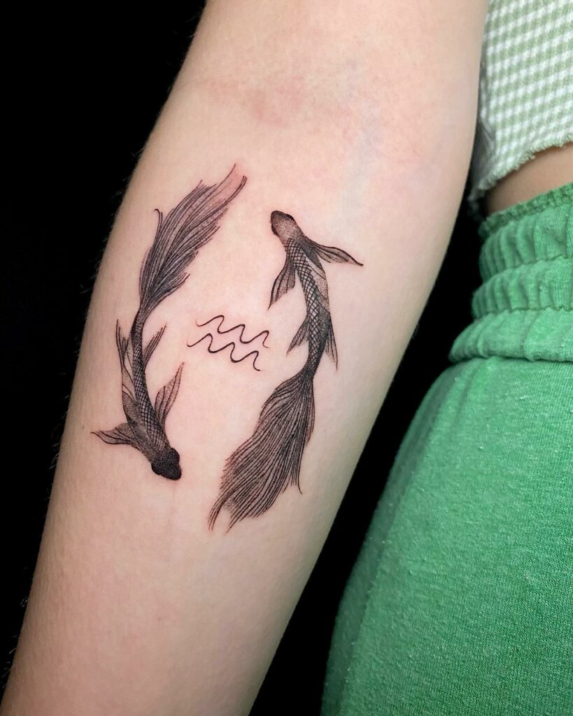 10+ Male Aquarius Tattoo Ideas That Will Blow Your Mind! 15 Pisces x Aquarius Tattoo Art