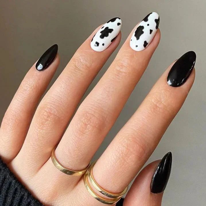 Admire 25 White Almond Nail Designs of 2024 41 Pixel Art black and white nails