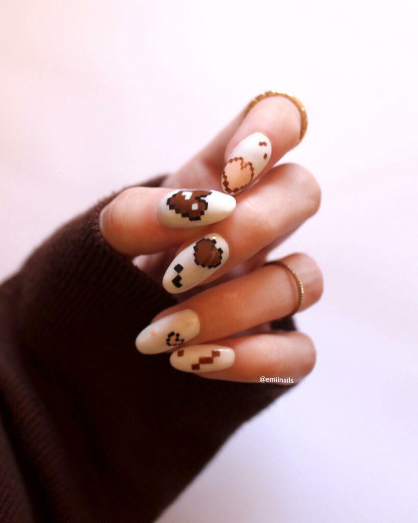 50 Latest Clear Nail Designs To Try In 2024! 41 Pixelated Chic on Clear Nails