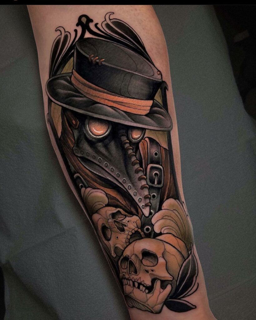 10+ Gap Filler Tattoo Filler Ideas That Will Blow Your Mind! 16 Plague Doctor Tattoo
