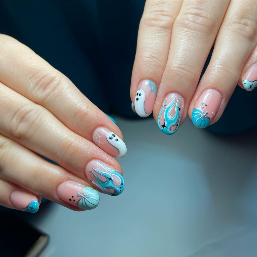 55 Latest Spider Web Nail Designs To Try In 2024! 42 Pointillist Webs