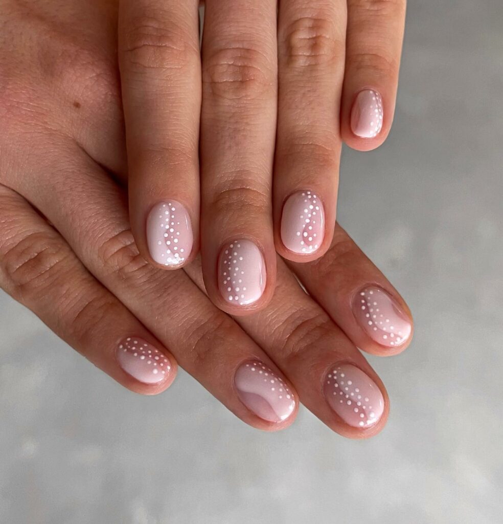 Discover 40 Short White Nail Designs for 2024 45 Polka Dot white short nails