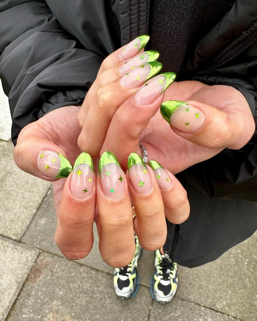 Try in 2024: 50 Latest Neon Green Nail Designs 19 Polka Dots
