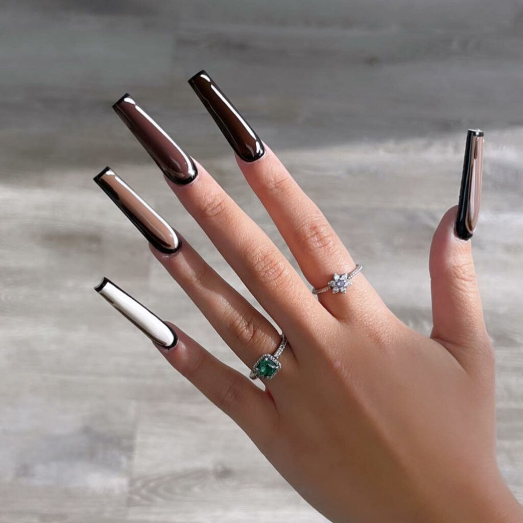 20 Latest Brown Acrylic Nails Ideas To Try In 2024! 21 Pop Art White and Brown Acrylic Nails