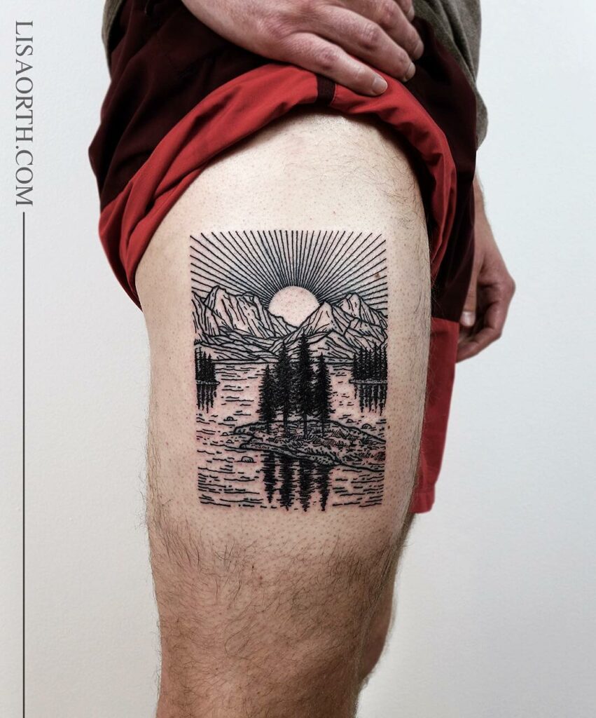 10+ Thigh Tattoo For Men Ideas That Will Blow Your Mind! 16 Priest Lake Thigh Tattoo For Men