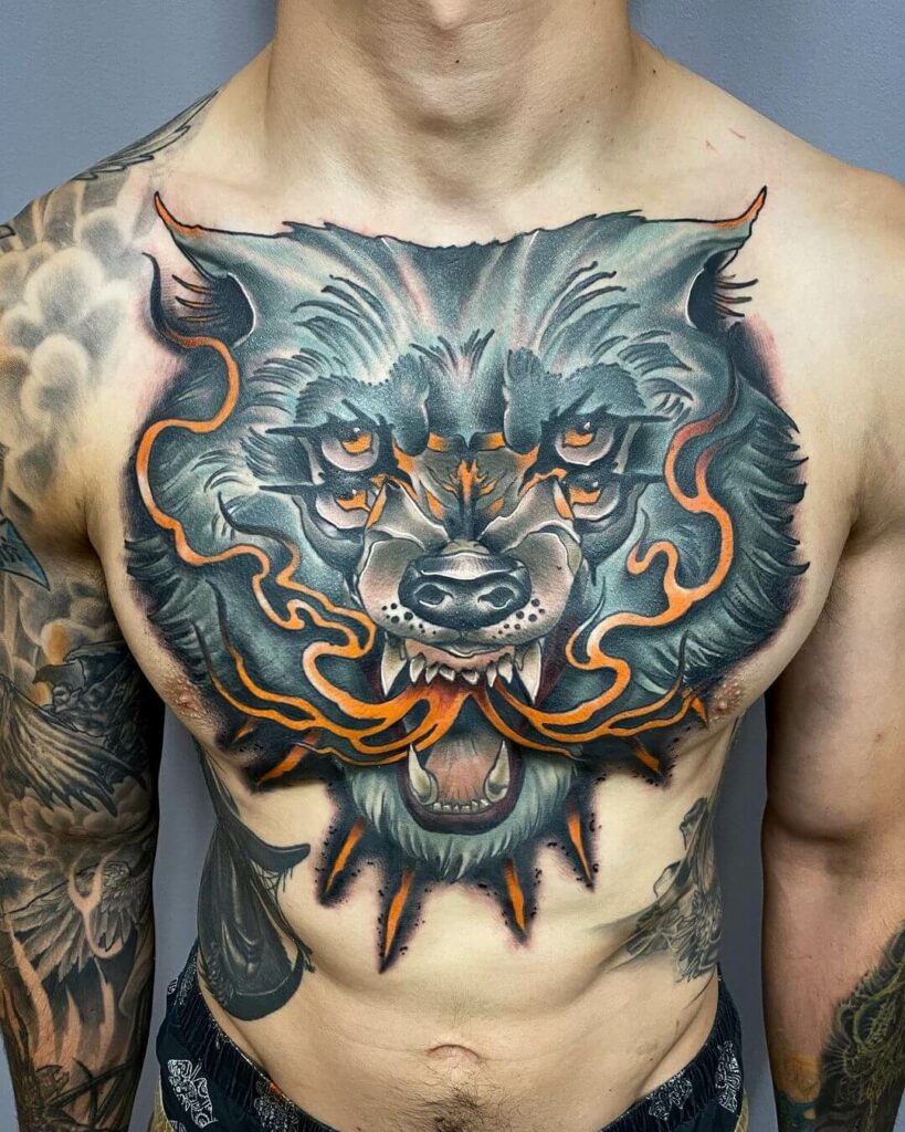 11+ Wolf Head Tattoo Ideas You Have To See To Believe! 19 Psychedelic Wolf Head Tattoo