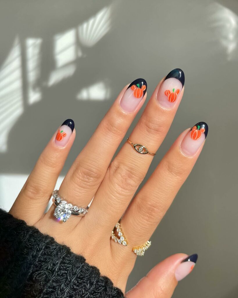 Add Whimsy with 35 Mickey Mouse Nail Designs in 2024 38 Pumpkin-Inspired Mickey Mouse Nails