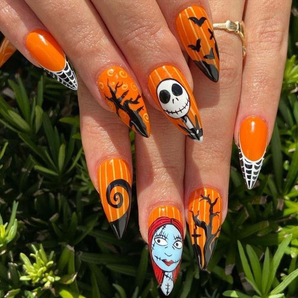 30 Latest Nightmare Before Christmas Nails Ideas! 24 Pumpkin-Inspired Nightmare Before Christmas Nails