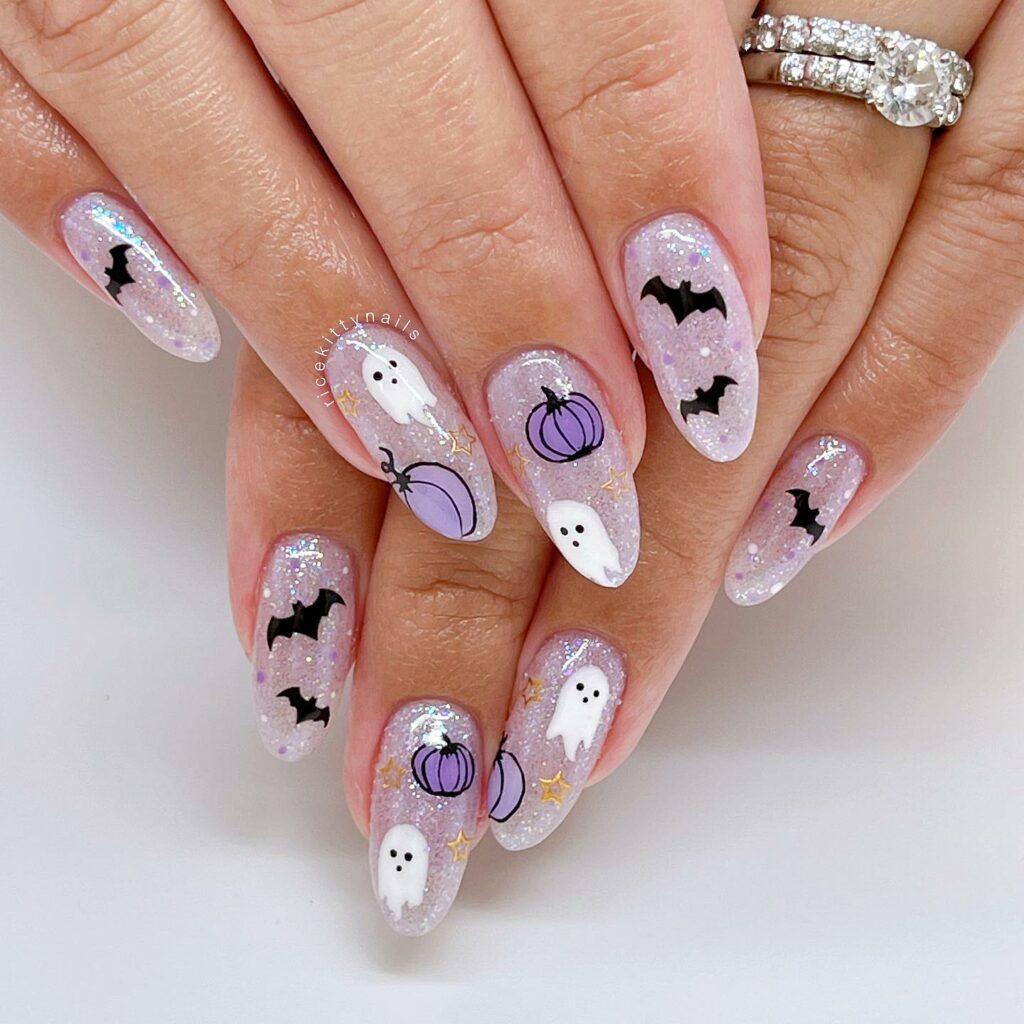 26 Latest Pumpkin Nail Designs To Try This Halloween 14 Pumpkin and Friends