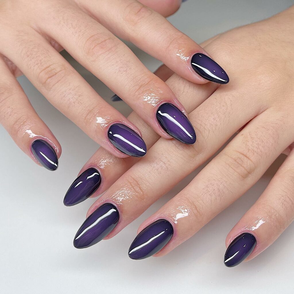 Mesmerizing Galaxy Nail Designs to Try in 2024 π 48 Purple Almond Galaxy Nails