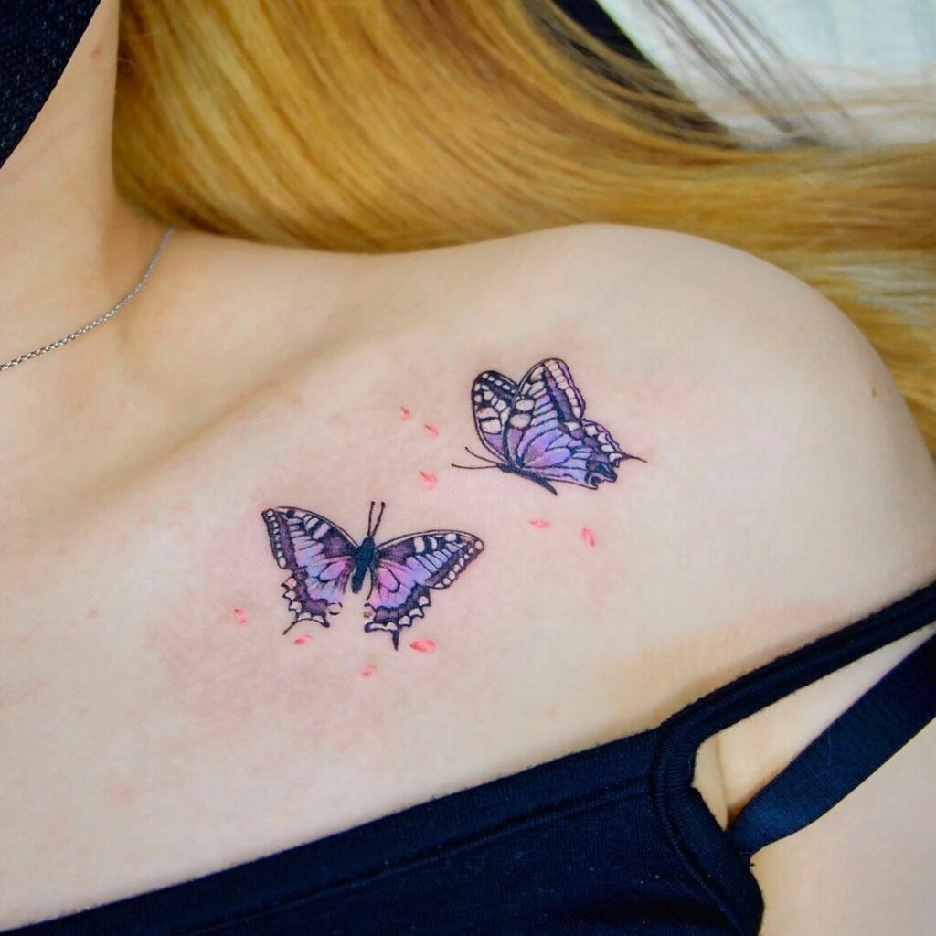 11+ Purple Butterfly Tattoo Ideas You Have To See To Believe! 10 Purple Butterfly Tattoo