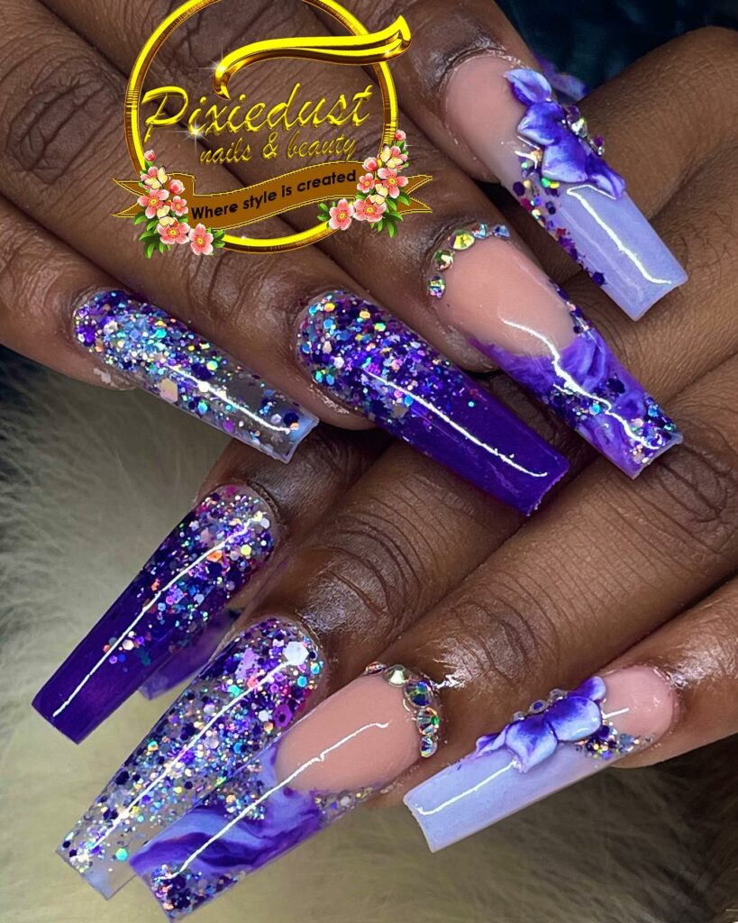 27 Latest Glitter Ombré Nail Designs To Try In 2024! 28 Hypnotic Purple Glitter Gradient Ombré Nails