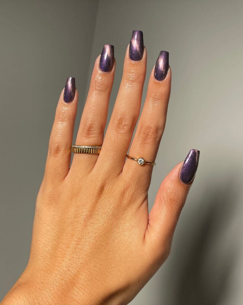 Mesmerizing Galaxy Nail Designs to Try in 2024 π 47 Purple Gold Dust Nails