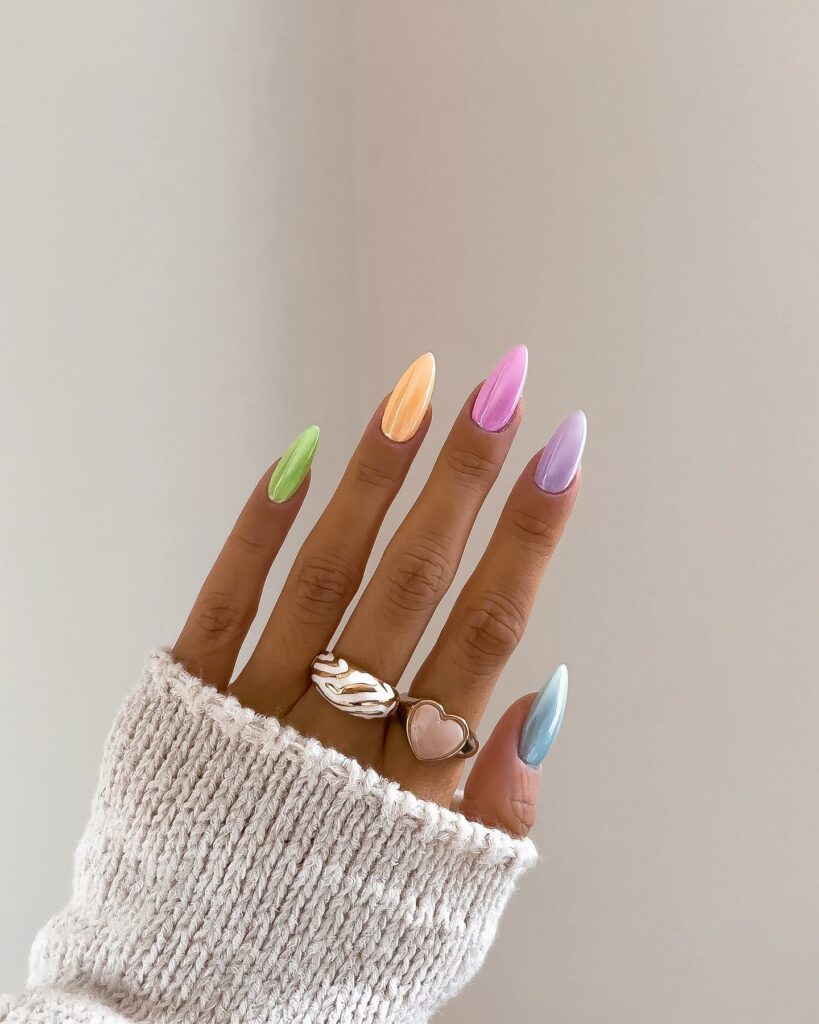 25 Latest Chrome Nail Ideas To Try In 2024! 32 Playful Array of Colorful Chrome Nails