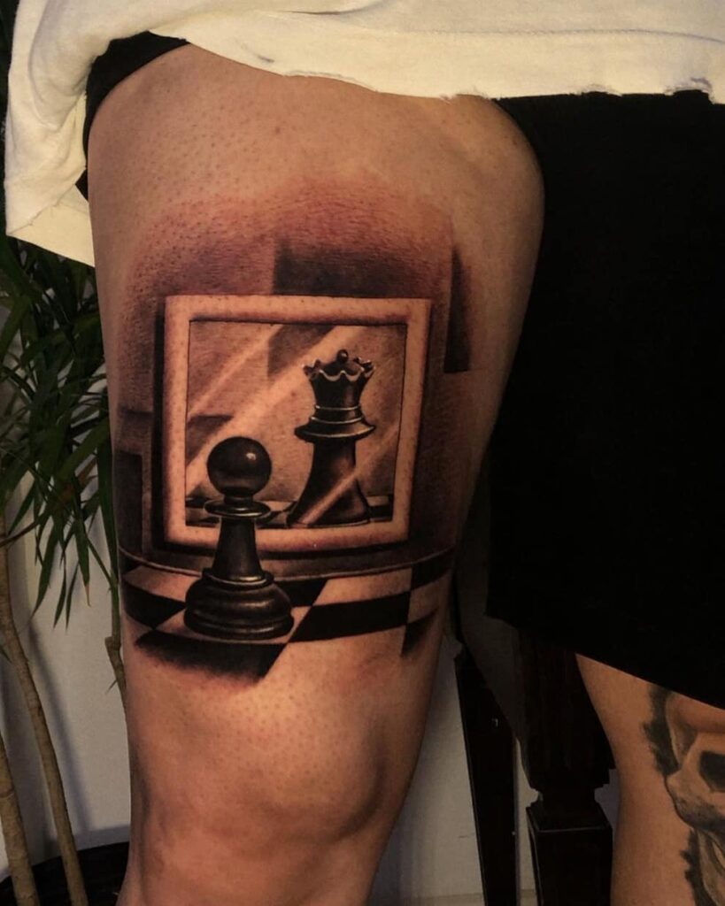 12+ Queen Chess Piece Tattoo Ideas To Inspire You! 15 Queen Pawn Chess Piece Tattoos