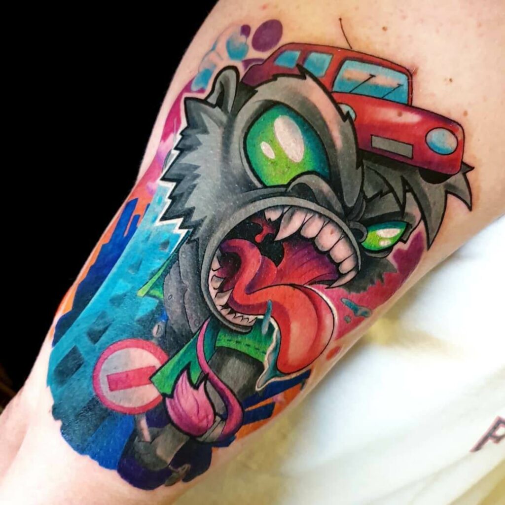 11+ King Kong Tattoo Ideas That Will Blow Your Mind! 8 Quirky And Colourful King Kong Tattoo Sleeve