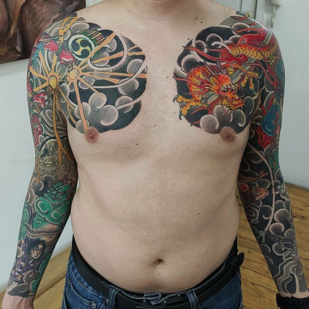 12+ Hikae Tattoo Ideas To Inspire You! 15 Raijin and Fujin Hikae Tattoo