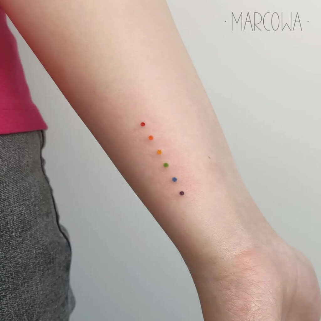 12+ LGBT Tattoo Ideas To Inspire You! 17 Rainbow Dots LGBT Tattoo