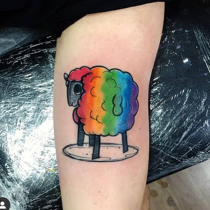 12+ LGBT Tattoo Ideas To Inspire You! 12 Rainbow Sheep Tattoo