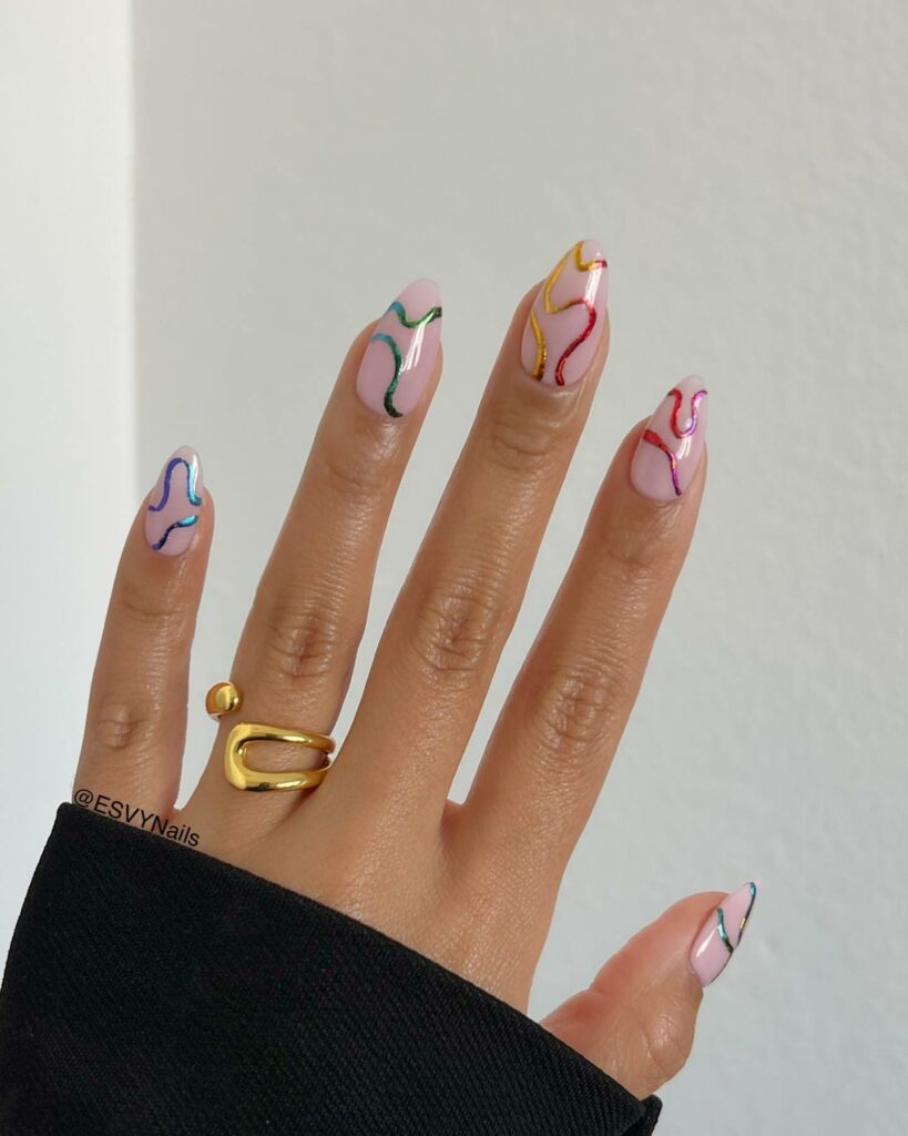 Try in 2024: 39 Latest Short Almond Nail Designs 12 Rainbow Tips
