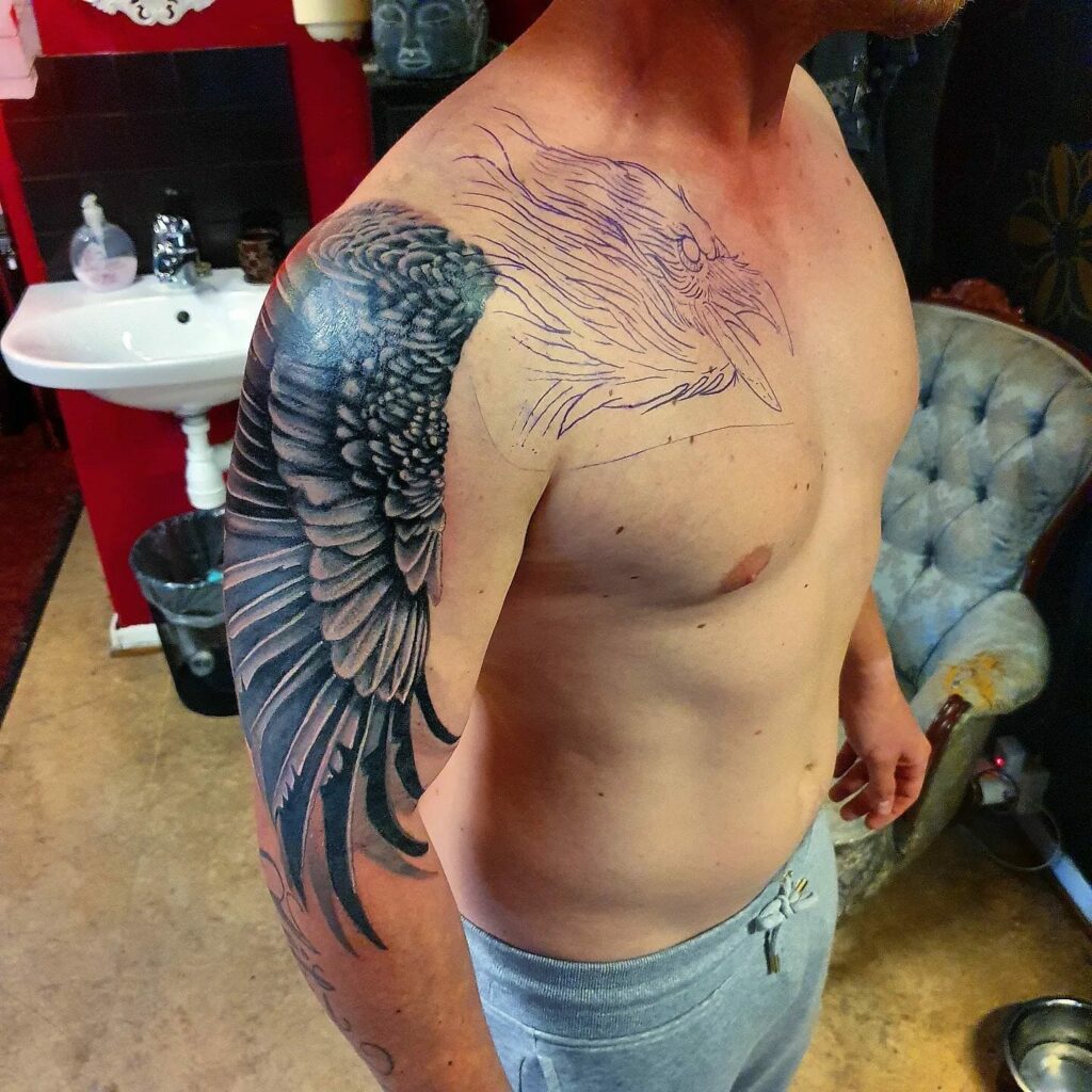11+ Viking Raven Tattoo Ideas That Will Blow Your Mind! 14 Raven Wings Tattoo Ideas