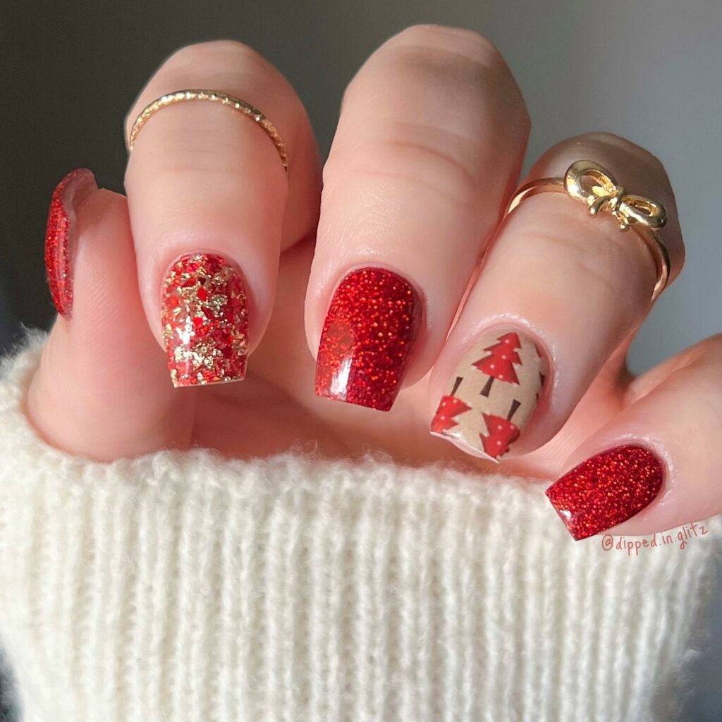 Shine Bright with 30 Red and Gold Christmas Nail Ideas in 2024 14 Ravishing Red and Gilded Gold Nails