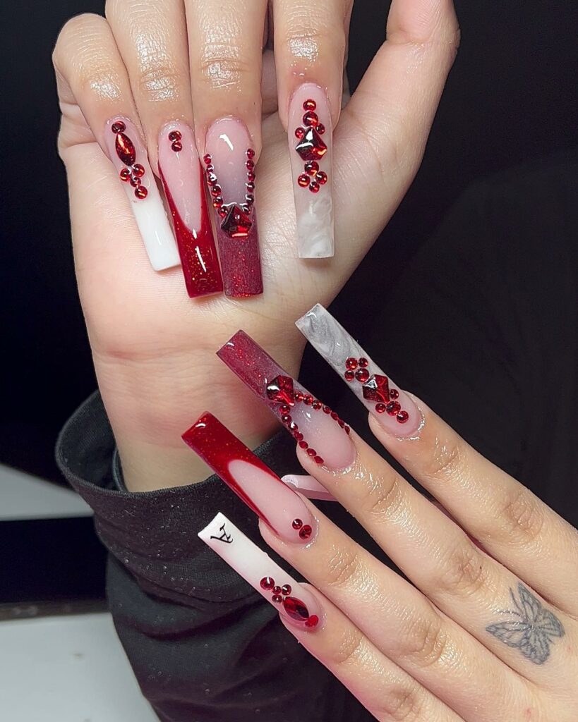 Explore 34 Red Acrylic Nail Designs To Try in 2024 10 Ravishing Reds