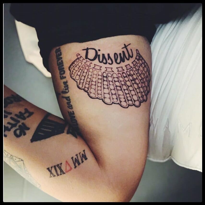 10+ Rbg Dissent Collar Tattoo Ideas That Will Blow Your Mind! 10 Rbg Dissent Collar Tattoo