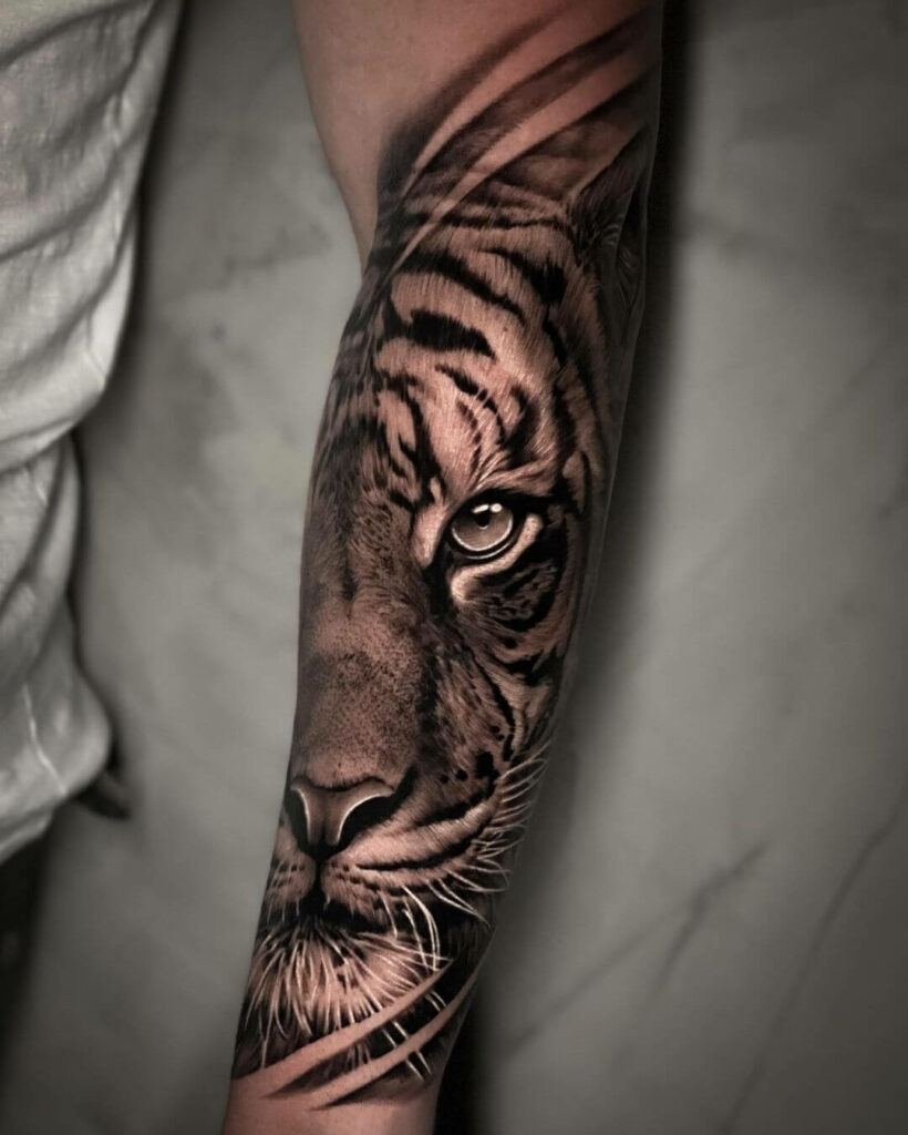 12+ Black And White Realism Tattoo Ideas To Inspire You! 11 Realistic Black and Grey Tiger Tattoos